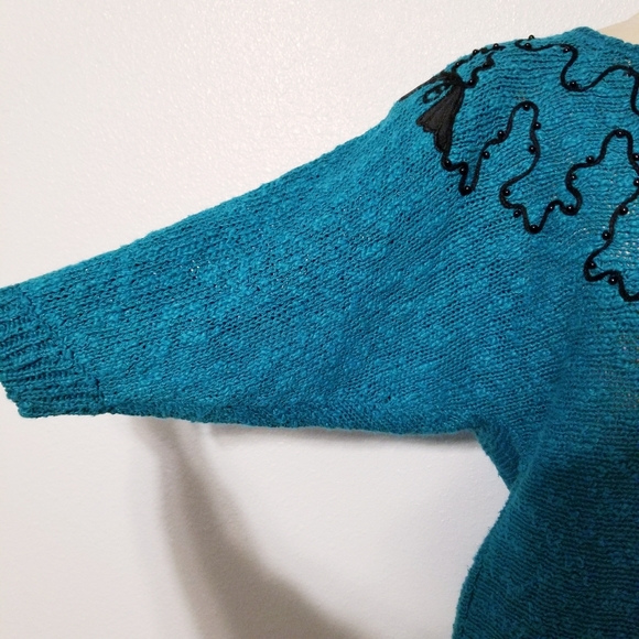 Vintage 80's retro glam sweater blouse - Picture 4 of 6